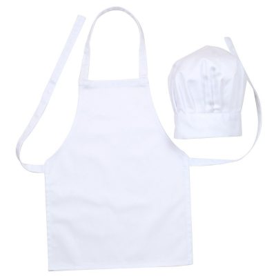 2 Pc Kids’ Chef Apron and Hat Set, White